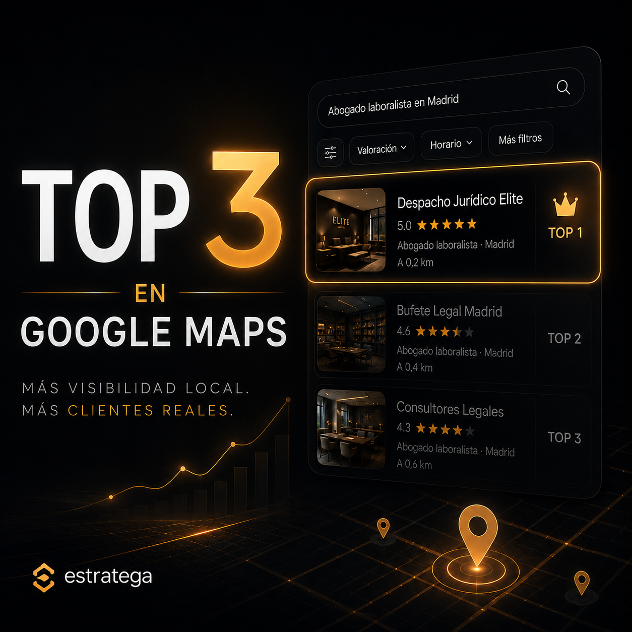 Top 3 en Google Maps — Estrato Marketing